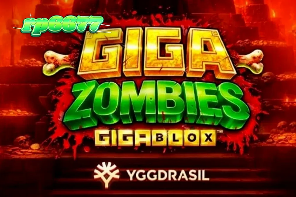 Tampilan visual slot Giga Zombies dengan tema horor Mesoamerika dan simbol Gigablox